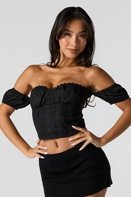 Sweetheart Off Shoulder Crop Top