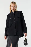 Oversized Corduroy Button-Up Top