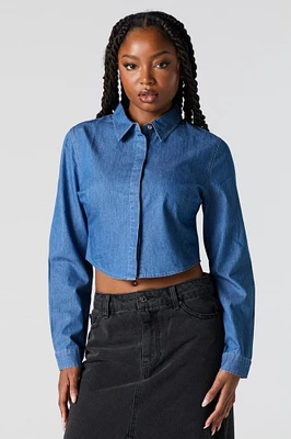 Haut boutonnÃ© court en denim