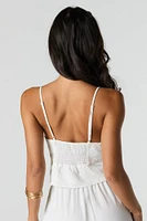 Camisole fluide avec liséré de dentelle