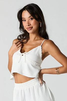 Camisole fluide avec liséré de dentelle