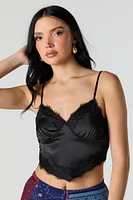 Satin Lace Trim Cami