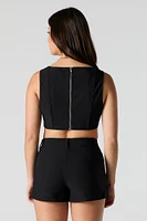 Zip Back Cropped Corset Tank