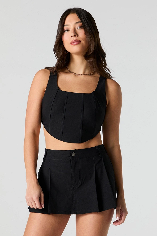 Zip Back Cropped Corset Tank