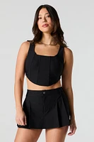 Zip Back Cropped Corset Tank