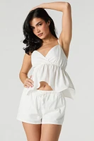 Camisole de style nuisette texturée à surplis