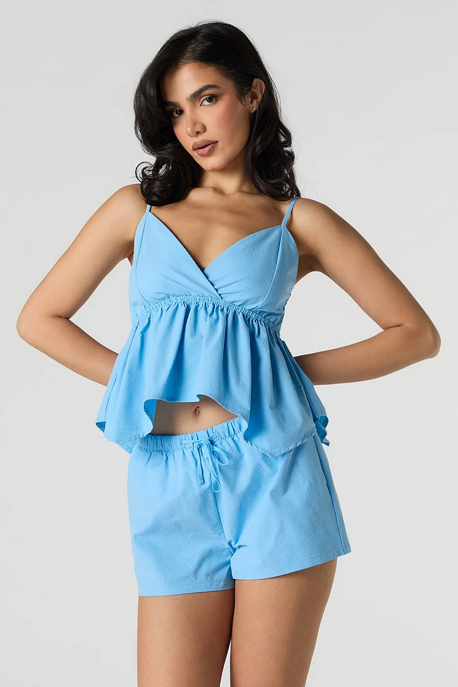 Textured Surplice Babydoll Cami