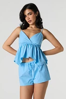 Textured Surplice Babydoll Cami