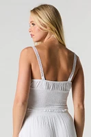 Camisole écourtée plissée avec attache avant