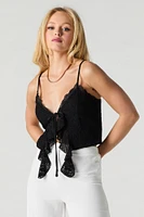 Lace Tie Front Flyaway Tank