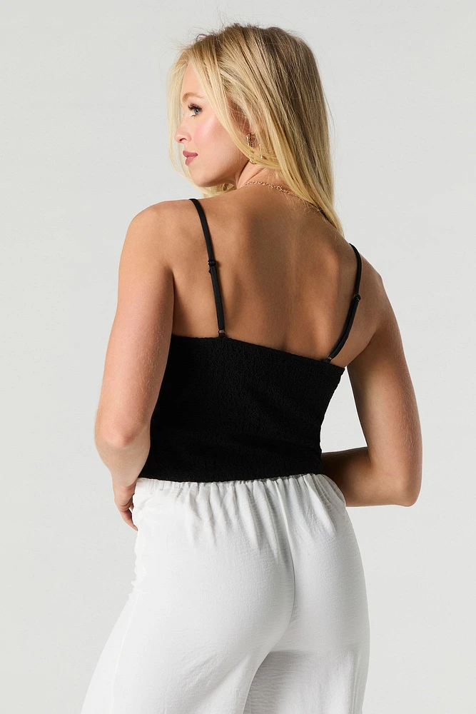 Lace Tie Front Flyaway Tank