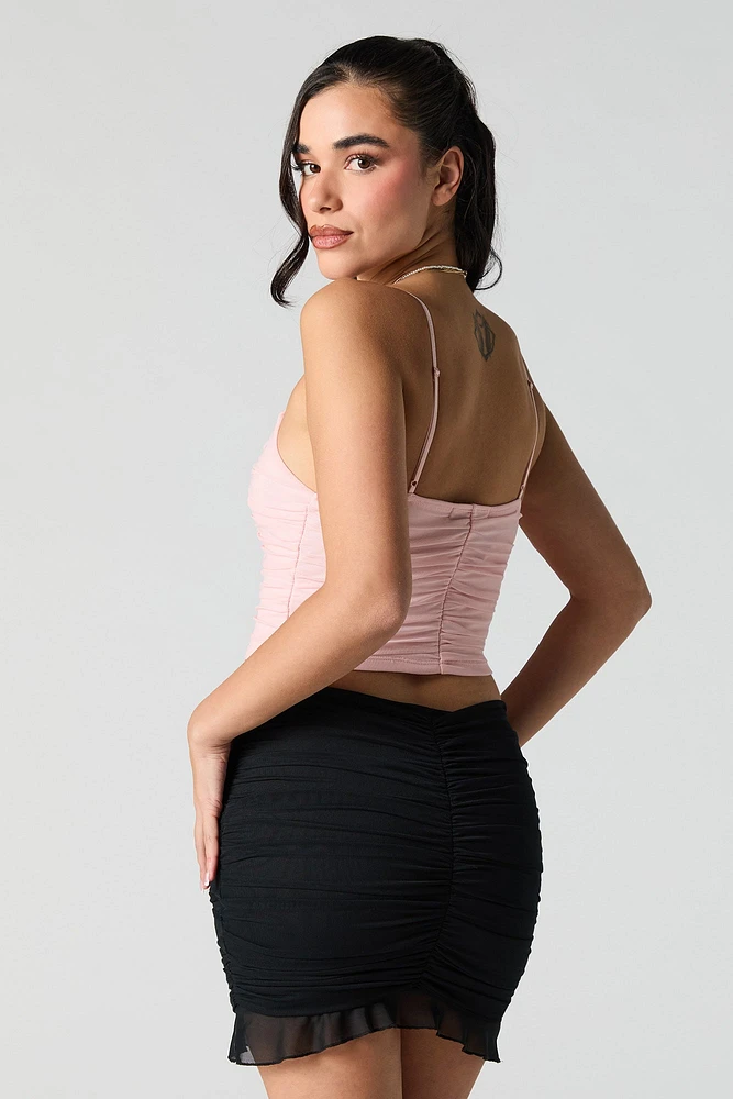 Ruched Bow Crop Top