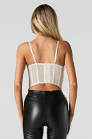 Haut corset court en filet ruchÃ©