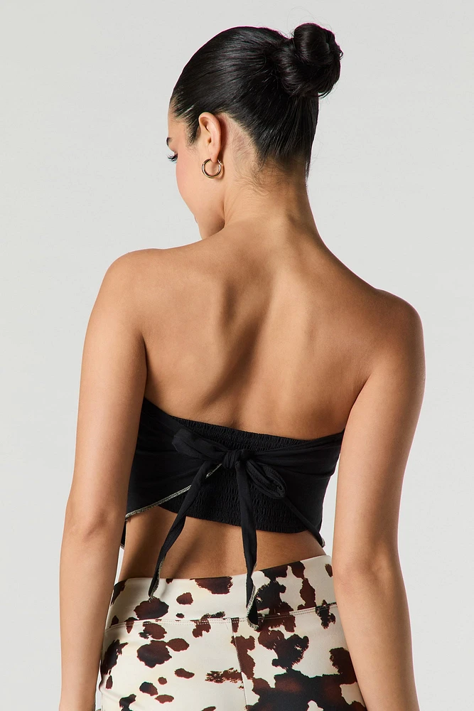 Western Graphic V Hem Tube Top