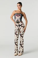 Western Graphic V Hem Tube Top