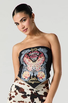 Western Graphic V Hem Tube Top