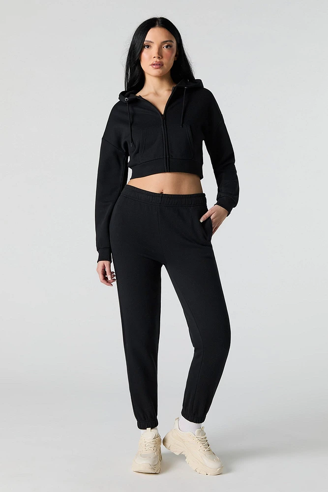 Zip-Up Crop Hoodie