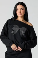 Graphic Off Shoulder Sweatshirt