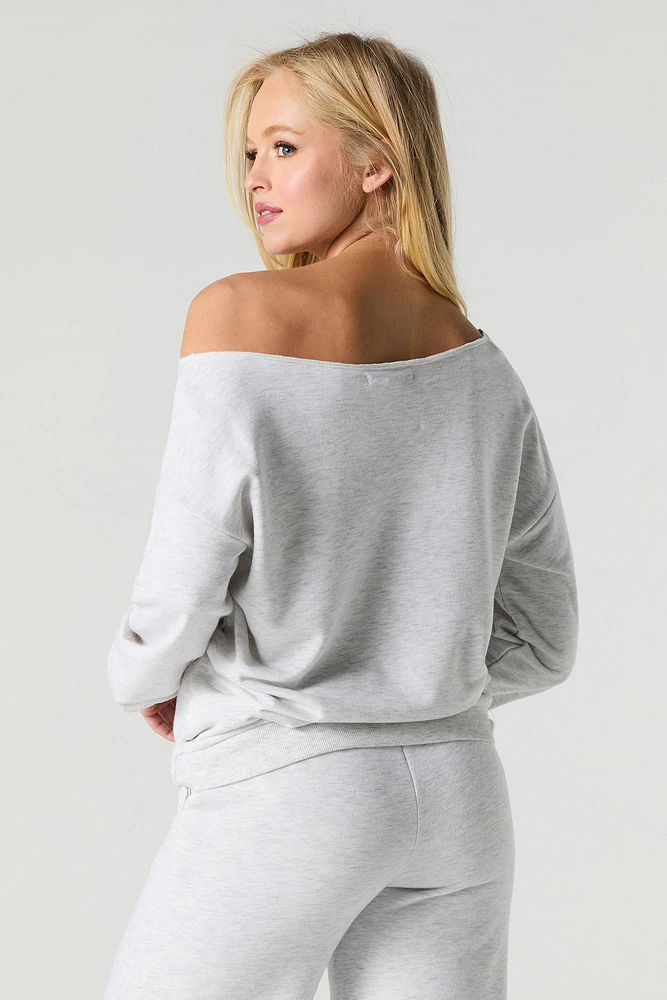 Off Shoulder French Terry Sweatshirt