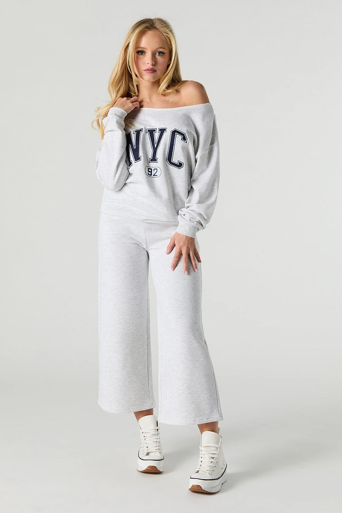 Off Shoulder French Terry Sweatshirt