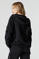 Oversized Cargo Zip-Up Hoodie