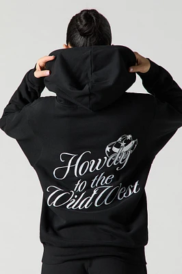 Oversized Embroidered Fleece Hoodie