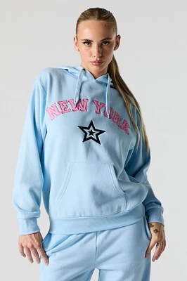 City Embroidered Fleece Hoodie