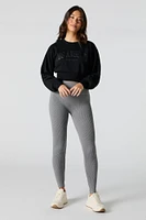 City Embossed Cropped Fleece Sweatshirt