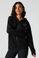 Graphic Zip-Up Fleece Hoodie