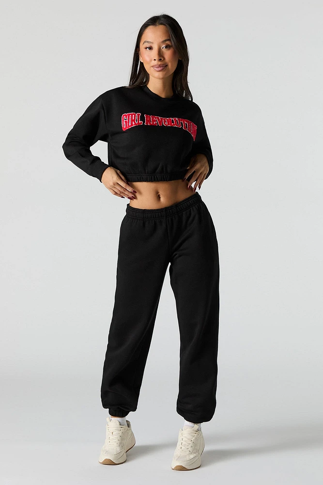 Graphic Cropped Sweatshirt