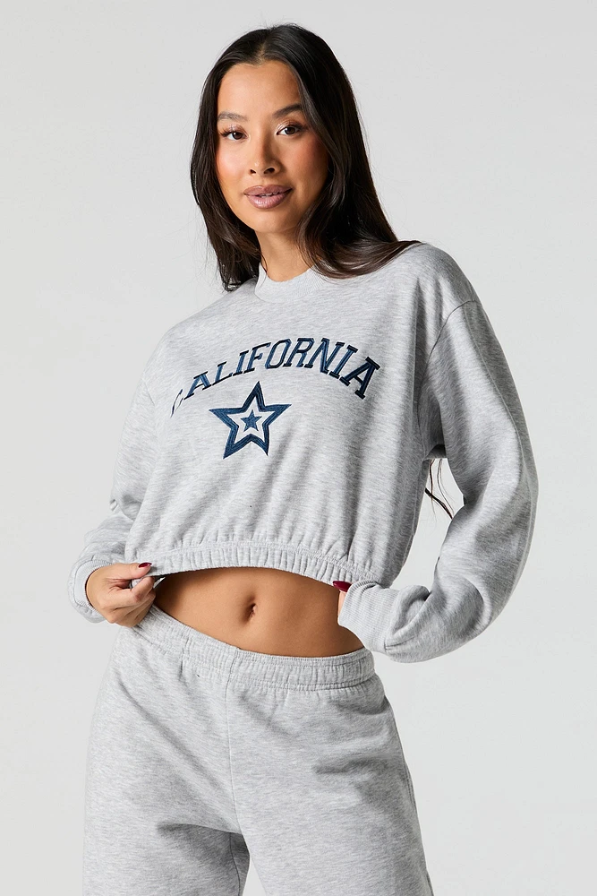 Graphic Cropped Sweatshirt