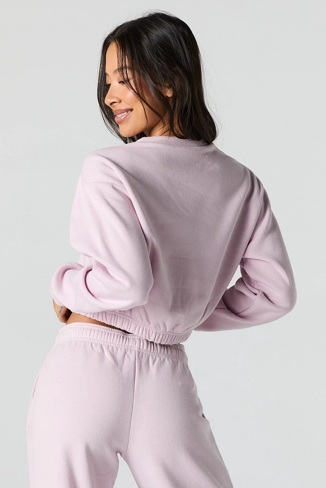 Graphic Cropped Sweatshirt
