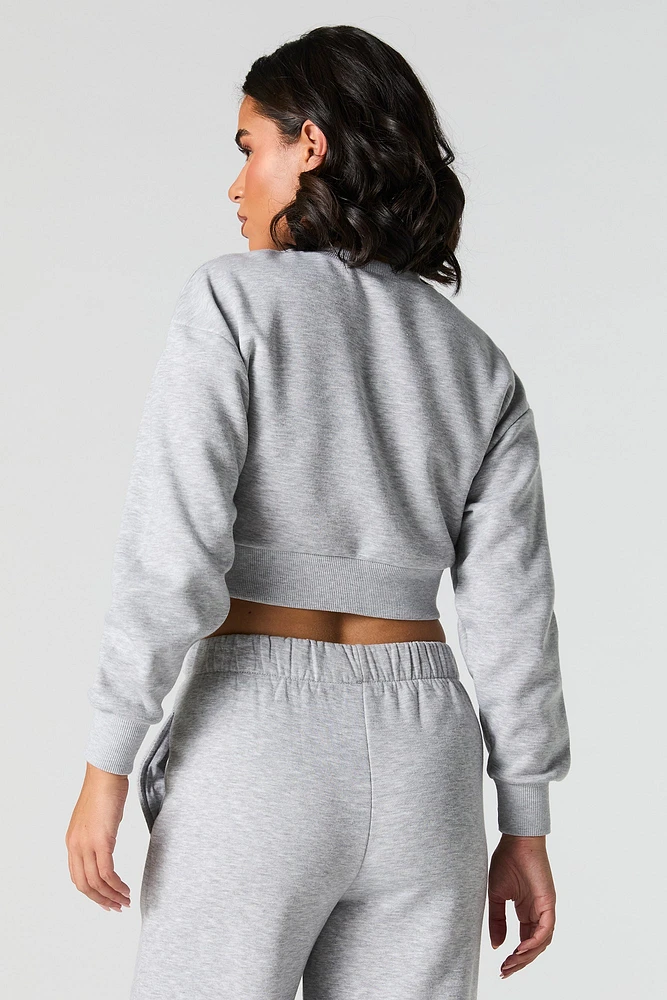 Cropped Fleece Sweatshirt