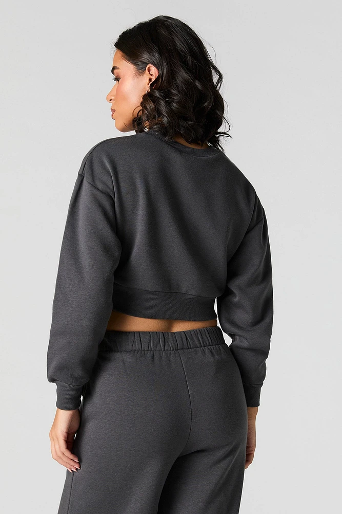 Cropped Fleece Sweatshirt