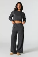 Cropped Fleece Sweatshirt