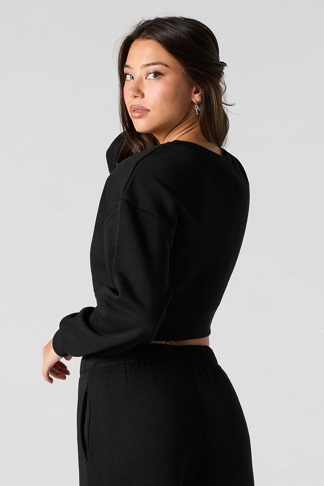 Fleece Cropped Sweatshirt