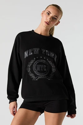 Embroidered Fleece Sweatshirt