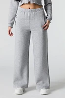 Fleece Ruffle Pocket Wide Leg Sweatpant