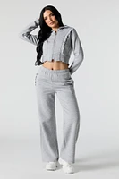 Fleece Ruffle Pocket Wide Leg Sweatpant