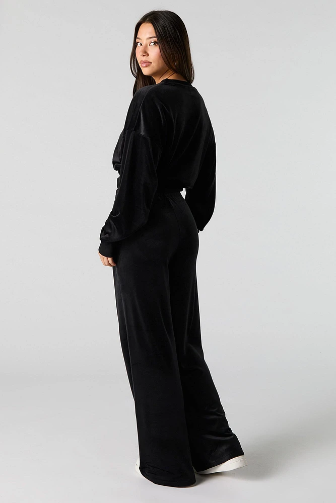 Velour Wide Leg Sweatpant