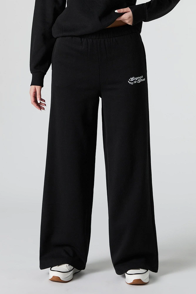 Graphic Fleece Wide Leg Sweatpant