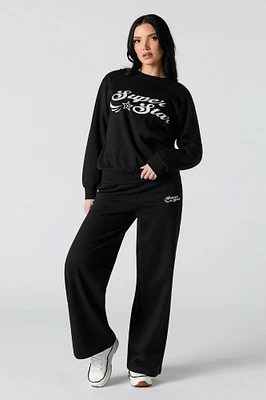 Graphic Fleece Wide Leg Sweatpant