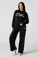 Graphic Fleece Wide Leg Sweatpant