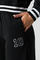 10 Embroidered Fleece Wide Leg Sweatpant