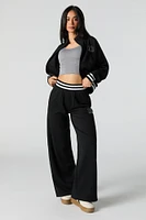 10 Embroidered Fleece Wide Leg Sweatpant