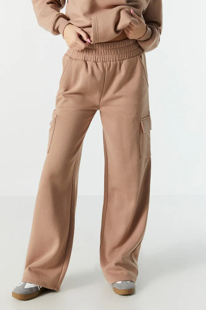 Sirens Fleece Wide Leg Cargo Pant