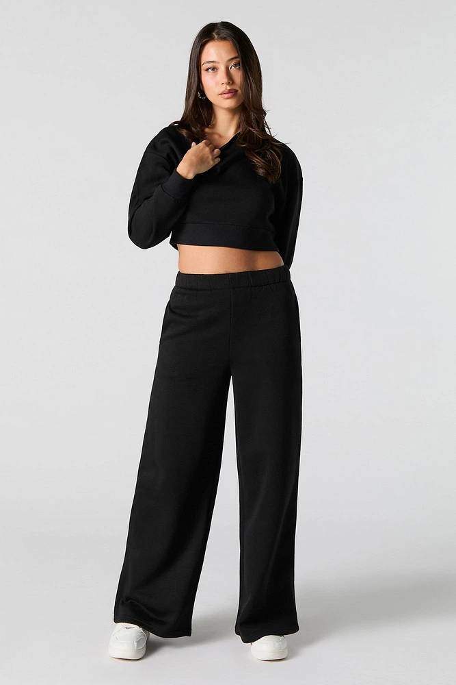 Fleece Wide Leg Sweatpant