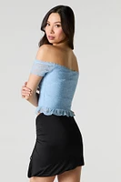 Lace Off Shoulder Crop Top