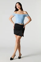Lace Off Shoulder Crop Top