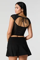 Mesh Cut-Out Back Corset Top